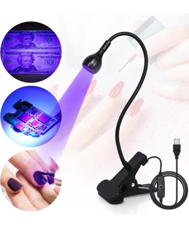 Nail Lamp Gooseneck UV Lamp for Nails 395nm 3w Black Light LED UV Nail Lamp with Clamp for Gel Nails Ultraviolet Curing Nails Lamp 5v USB Input UV Light with 4 Levels of Dimming Black Nail Lamp - Buy Online on GoSupps.com