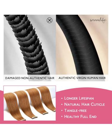 Buy If-Salt Tape Extensions - Real Hair Auburn Ginger 10pcs | 60cm Invisible Tape-In Extensions for Smooth Natural Look | 30g Hair Refill Pack - Buy Online on GoSupps.com