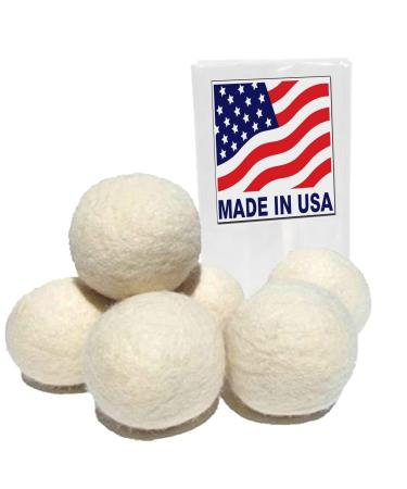 6 Eco-Friendly Wool Dryer Balls -Set of Six 100% Handmade Natural and Unscented