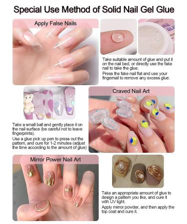 EBANKU Clear Solid Nail Glue Gel 2X 10ml - Acrylic Nail Tips Adhesive for Press On Nails - Manicure Gel Glue for False Nails (2PCS) - Buy Online on GoSupps.com