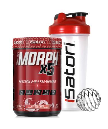 iSatori Morph Xtreme Intense Pre Workout - Bombsicle (20 Servings) Classic Blender Bottle (Clear Bottle with Red Top)