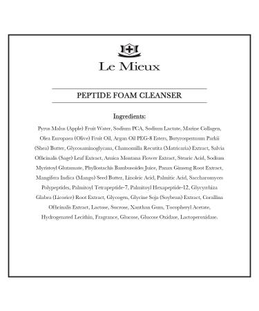 Le Mieux Peptide Foam Cleanser with Marine Collagen & 3 Peptides - Age Defying Foaming Face Wash for Glowing Skin - 6 oz / 180 ml - Buy Online on GoSupps.com