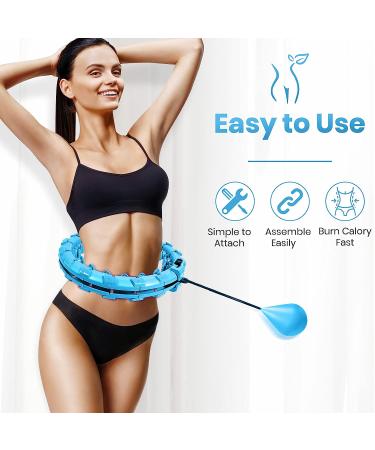 Infinity Hoop Weighted Hula Hoop for Adult Weight Loss - Adjustable Smart Hula Hoop for Abdomen Fitness - Non-Fall Auto Spinning Ball Hoop - Blue - Buy Online on GoSupps.com