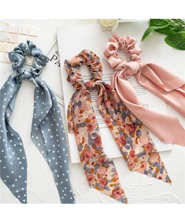 Shop 6-Piece Vintage Chiffon Hair Scarf & Elastic Hair Ties - 2 in 1 Ponytail Holders for Women & Girls | International Shipping Available - Buy Online on GoSupps.com