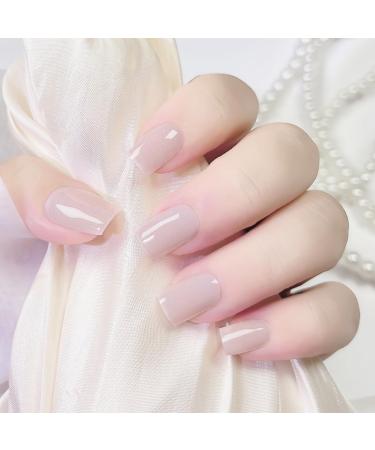20Pcs Semi Cured Gel Nail Strips Nude Beige Gel Nail Art Stickers Long-Lasting Waterproof Gel Polish Nail Wraps for Women Girls Nail Decoration Includes 2 Prep Pads Nail File & Wooden Stick - Buy Online on GoSupps.com