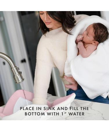 Blooming Bath Lotus - Plush Minky Baby Sink Cushion | Original Washer-Safe Flower Seat for Newborns in Pink/White/Gray - Buy Online on GoSupps.com