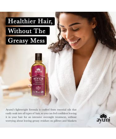 Ayumi Bio Active Repair Hair Oil - Natural Treatment for Dry, Damaged and Frizzy Hair - Organic Hydration for Men, Women and Kids - Buy Online on GoSupps.com