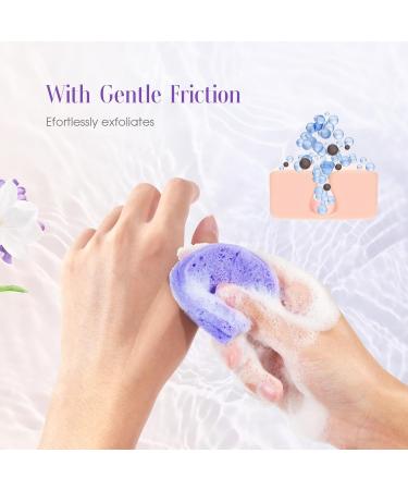 Compressed Flower-Shaped Facial Sponges | Exfoliating Cleaning Sponge for Beauticians (Triangles | Purple) - International Shipping - Buy Online on GoSupps.com