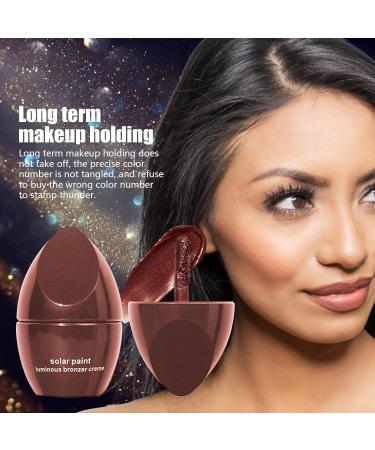 Contouring Shadow Makeup Set | Four Shades Highlighting Shade Longwear Makeup Set - Glow Bronzer Glitter Illuminating Highlighters Makeup for Women Girls Face Glitter Makeup Nicything 04# Red Brown With Pearlescent  - Buy Online on GoSupps.com