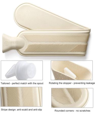 HomeAlexa Long Hot Water Bottle with Soft Cover | 2L Bed & Neck Heat Bottle for Back Shoulder & Abdomen | 73x13cm Gray - Buy Online on GoSupps.com