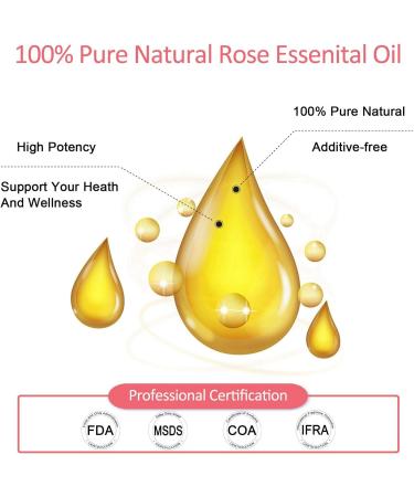 100% Pure Organic Rose Essential Oil - 10ml Travel Size for Diffuser Massage Skin & Hair | Best Rose Oil for Candle & Soap Making - Buy Online on GoSupps.com