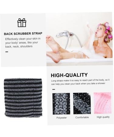 Silicone Body Brush Bath Towel Set - 2Pcs Pull Back Strip Scrubber for Adults | 100x25cm - Buy Online on GoSupps.com