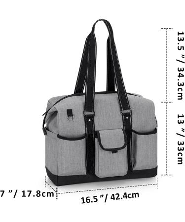 Durable Nurse Bag for Home Health Visits | Zip-Top Closure & Side Fasten Snaps | Clinical Study & Health Care | Large Gray Utility Tote - Buy Online on GoSupps.com
