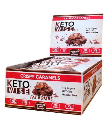Keto Wise Fat Bombs - Crispy Caramels - 16 packs 32g each
