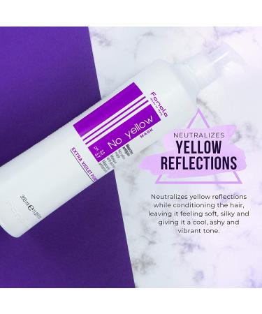 Fanola No Yellow Mask 11.8 oz - Anti-Brass Purple Hair Toner for Blonde, Silver, Gray Hair - Remove Yellow Tones & Brassiness - 11.83 Fl Oz - Buy Online on GoSupps.com
