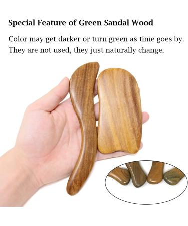yueton 2PCS Sandalwood Gua Sha Board - Facial & Body Massage Tool for Tension Relief & Puffiness Reduction - International Shipping Available - Buy Online on GoSupps.com