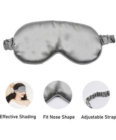 LERSVICVIL 4 Pack Silk Sleep Mask Set - Soft Satin Eye Cover for Travel and Nap - Adjustable Elastic Strap - Black, Silver, Pink, Dark Green - Buy Online on GoSupps.com