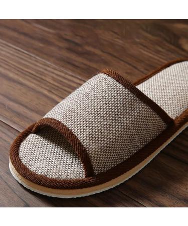 Teceyfeet 6 Pair Set Linen Slippers - Open Toe Bathing Pantolettes for Hotels & Spas | Slip-Resistant Universal Size for Men & Women - Buy Online on GoSupps.com