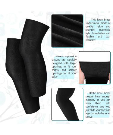 2 Pack Knee Brace Undersleeve for Running & Basketball | Closed Patella Protection | Compression Long Knee Sleeve | Non-Slip & Flexible Support - Buy Online on GoSupps.com