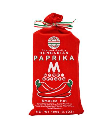 Menol Spice's authentic Hungarian smoked paprika powder (smoked sharp 100g) Top quality for gourmets made in the area of szeged bright pepper red 100 g (1 Pack) - Buy Online on GoSupps.com