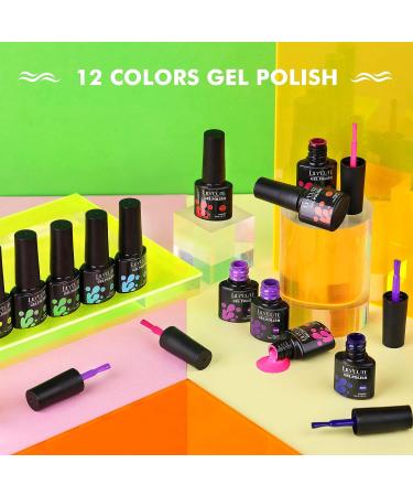 LILYCUTE Neon Gel Nail Polish Set - 12 Colors Fluorescent Neon Gel Polish Kit for Halloween, Spring, Summer - Soak Off LED Nail Gel Set Holiday Gift - Graffiti Art Design - Buy Online on GoSupps.com