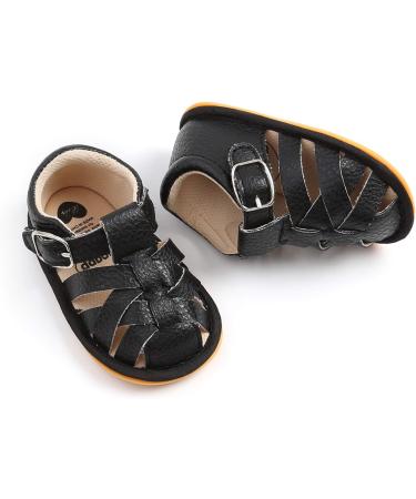 RVROVIC Baby Sandals - Soft Sole Summer Crib Shoes for Boys and Girls (Black, 0-6 Months) - Buy Online on GoSupps.com