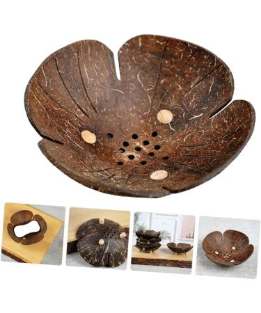 Ciieeo 4pcs Coconut Shell Soap Dish Soap Holders Draining Soap Holder Bar Soap Holder Wooden Soap Holder Bathroom Soap Container Wood Trim Coconut Shell + Wood Southeast Asia Bracket Coffeex4pcs 13x13cmx4pcs - Buy Online on GoSupps.com