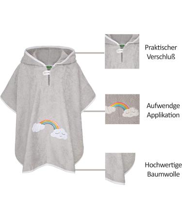 Smithy Bath Poncho for Kids | Rainbow Cloud Design | 100% Cotton Terry Cloth Hooded Towel | Unisex Baby & Toddler | One Size Grey - Buy Online on GoSupps.com