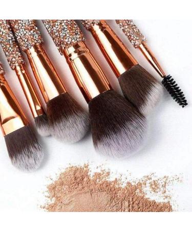 Makeup Brush 10 Pieces Synthetic Makeup Brush Set Handle with Drill Soft Makeup Tools with Cosmetic Bag Brush Sets - Buy Online on GoSupps.com