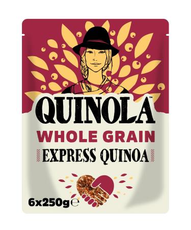 Quinola Wholegrain Quinoa 6x250g Healthy Rice Alternative Grain High in Protein Source of Fibre Vegan & Gluten Free Superfood