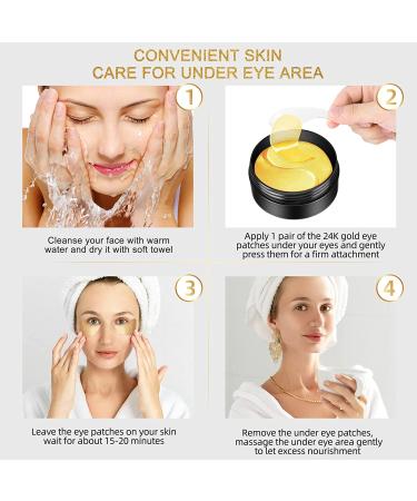 TMESL Under Eye Patches - 30 Pairs 24K Gold Anti-Aging Eye Masks with Hyaluronic Acid and Collagen for Dark Circles, Puffiness & Wrinkles - Deeply Hydrating Eye Treatment - Buy Online on GoSupps.com