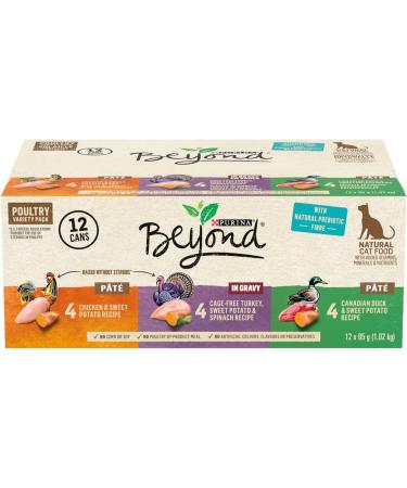 Beyond Grain Free Natural Wet Cat Food: Turkey Sweet Potato & Spinach + Poultry P t Variety Pack Cat Food + Cat Food Poultry P t  - Buy Online on GoSupps.com