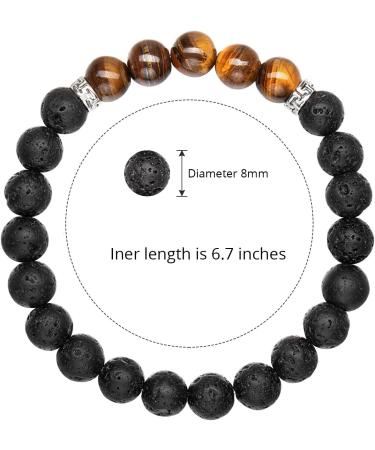 Shop Hicarer 16-Piece Lava Rock Bracelets for Men & Women | 8mm Chakra Aromatherapy Essential Oil Diffuser Bangles - Natural Stone Beads - Buy Online on GoSupps.com