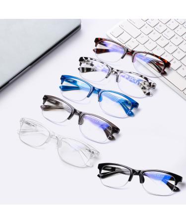 NORPERWIS 6PCS Blue Light Blocking Reading Glasses for Men & Women - Half Frame Spring Hinge Mixed Colors 1.5x Magnification - Buy Online on GoSupps.com