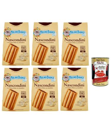 Italian Gourmet E.R. Mulino Bianco Nascondini Set of 6 sandy chocolate biscuits 330 g + pulp 400 g