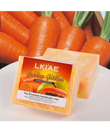  AILKE BOOST LUSTER LKIAE Natural Carrot & Papaya Handmade Soap Face & Body Wash Whitening Gentle Clean Skin Lightening Skin & Hydrating Reduce Acne Dark Spots 150 g (Pack of 1) - Buy Online on GoSupps.com