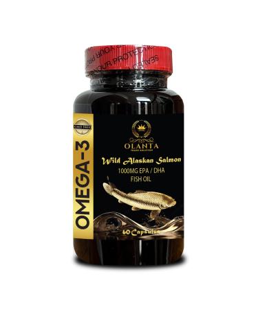 Fish Oil Premium - Fish Oil high epa EPA & DHA - Immune Support Pure Fish Oil Supplement Brain & functionality Health 1 Bottle 60 Capsules
