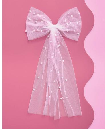 xo Fetti Pearl White Hair Bow Bachelorette Party Decorations - Bride to Be Bridal Shower Gift & Bridesmaid Favors - Buy Online on GoSupps.com
