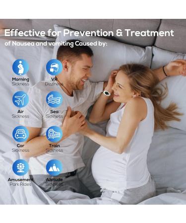 Anti-Nausea Wristband - Rechargeable Motion Sickness Bands for Travel & Morning Relief - White - Buy Online on GoSupps.com