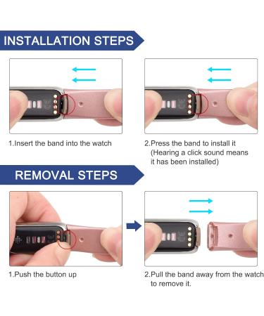 3 Pack Soft Silicone Bands for Fitbit Luxe with Screen Protector Case - Women Small Wine Red, Rose Gold, Shiny Rose Gold - Buy Online on GoSupps.com