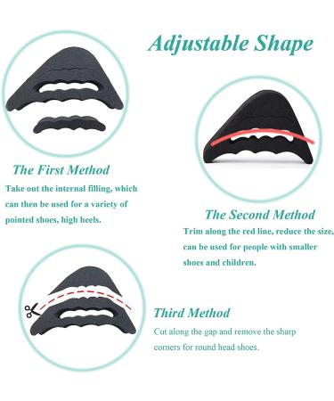 Shoe Filler Toe Inserts - 2 Pairs for Too Big Shoes | Black Shoe Fillers - Buy Online on GoSupps.com