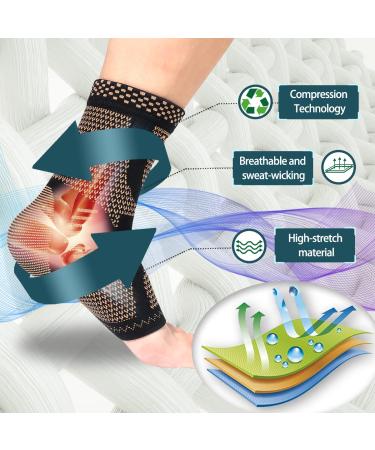 Professional Copper Ankle Bandage for Men & Women | Compression Support for Plantar Fasciitis & Athletic Recovery - Buy Online on GoSupps.com
