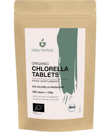 Buy Organic Bio Chlorella 500mg - 250 Vegan Tablets | Pure Chlorella Algae Supplements - Buy Online on GoSupps.com