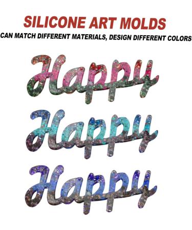NUOBESTY 3 Pcs Crystal Epoxy Mold Resin Epoxy Silicone Word Sign Mold Diy Silicone Mold Front Door Signage As Shownx3pcs 22.6X9X1.2CMx3pcs - Buy Online on GoSupps.com