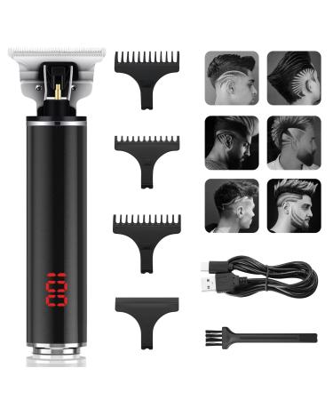 T Blade Trimmer, Upgraded Zero Gapped Trimmers with LCD Display, Rechargeable Hair Trimmer 0mm Baldhead Cordless Hair Clippers for Men (Black)
