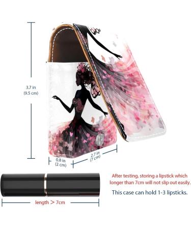 Buy Forest Elf Butterfly Girl Leather Lipstick Case - Mini Organizer with Mirror & Lip Gloss Holder - Buy Online on GoSupps.com