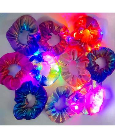 10PCS LED Hair Scrunchies with Zipper Pocket | 3 Light Modes | Summer Glow Accessories - Mermaid 10 - Buy Online on GoSupps.com