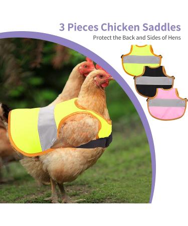 Vehipa 3 Pcs Reflective Chicken Vest Set - Adjustable Harness for Poultry - Feather Protection for Hen, Geese, Duck - Buy Online on GoSupps.com