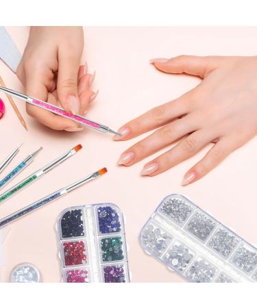 Ipetboom 1 Set Nail Rhinestones Kit - Nail Charms Decorative Round Rhinestones Manicure Kit with Nail Rhinestone Glue Gel Multi Shapes Nail Charms Face Gems Manicure Kit With Dotting Pens - Buy Online on GoSupps.com