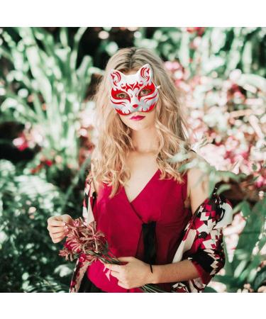 Garneck Cat Masks - 9 Pieces White DIY Halloween Half-Face Masks for Preschool Masquerade & Cosplay Parties | International Shipping - Buy Online on GoSupps.com